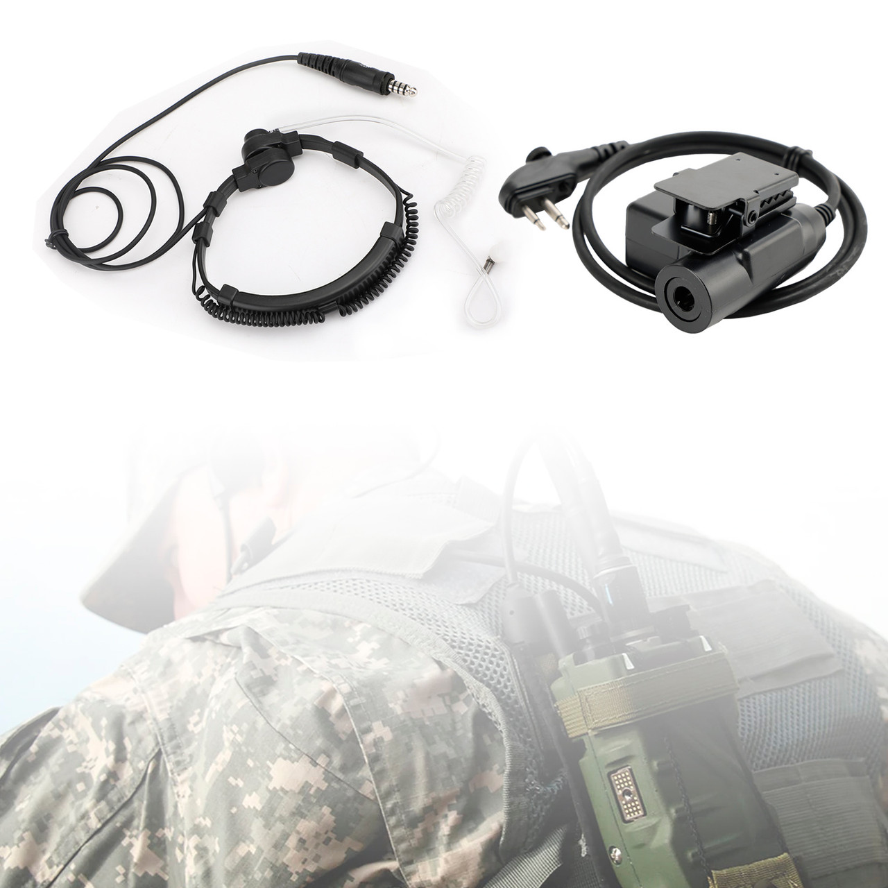 7.1mm Big Plug Tactical Throat Mic Headset For Hytera HYT TC-508 TC-510 TC-518