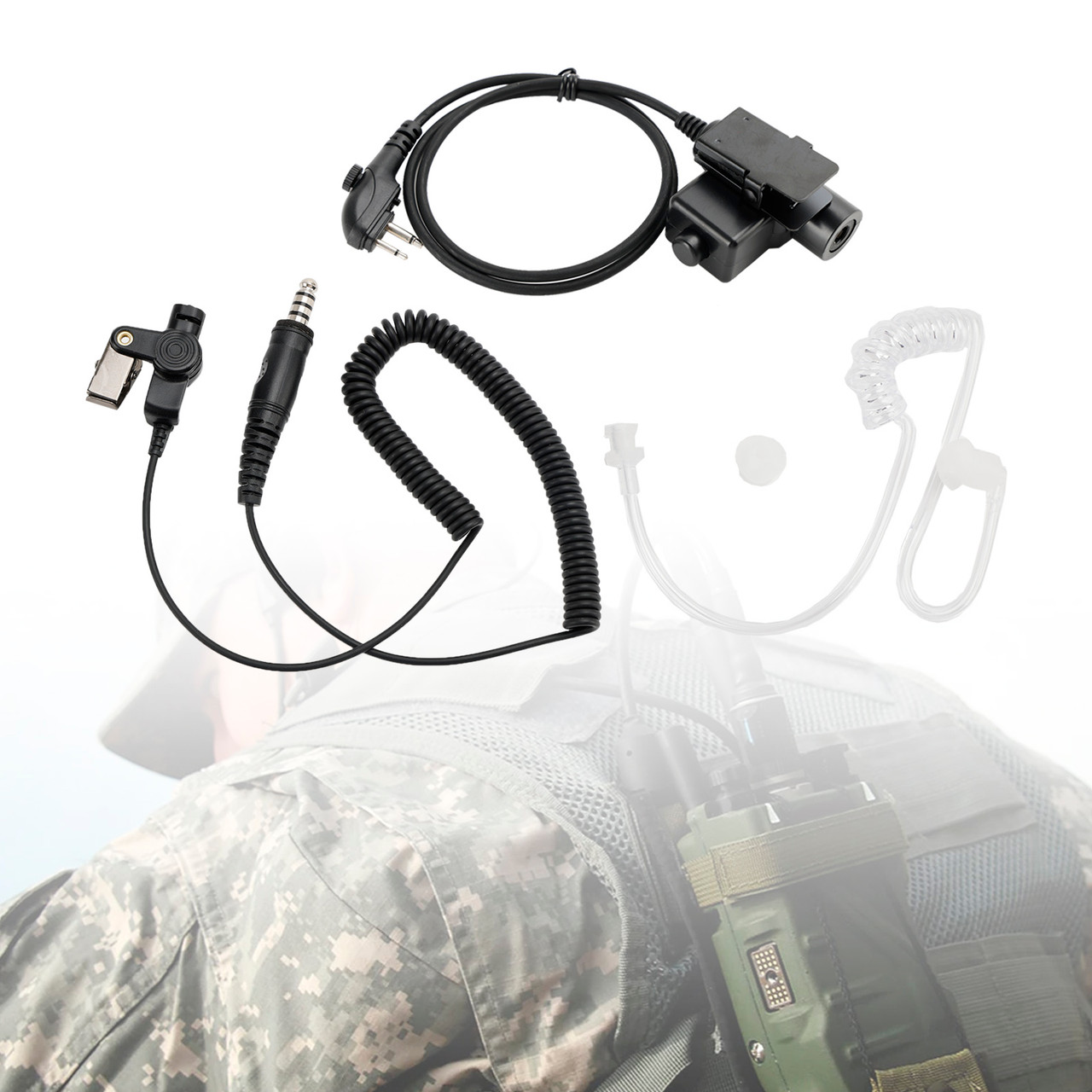 7.1-A3 Single Transparent Air Tube Headset For Hytera HYT TC-446S TC-500 TC-508