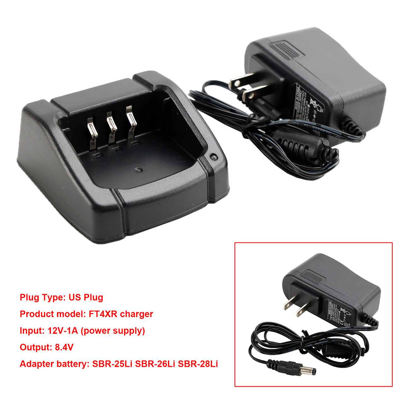 FT4XR Charger SBH-22 Battery Fast Rapid Dock for YAESU FT4X FT4XR FT25R FT65R US