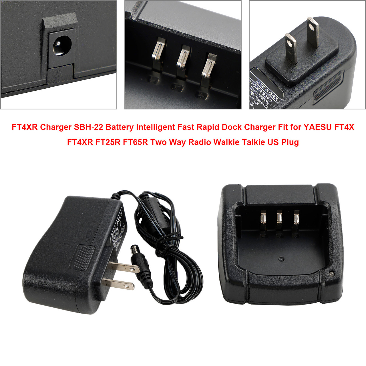 FT4XR Charger SBH-22 Battery Fast Rapid Dock for YAESU FT4X FT4XR FT25R FT65R US