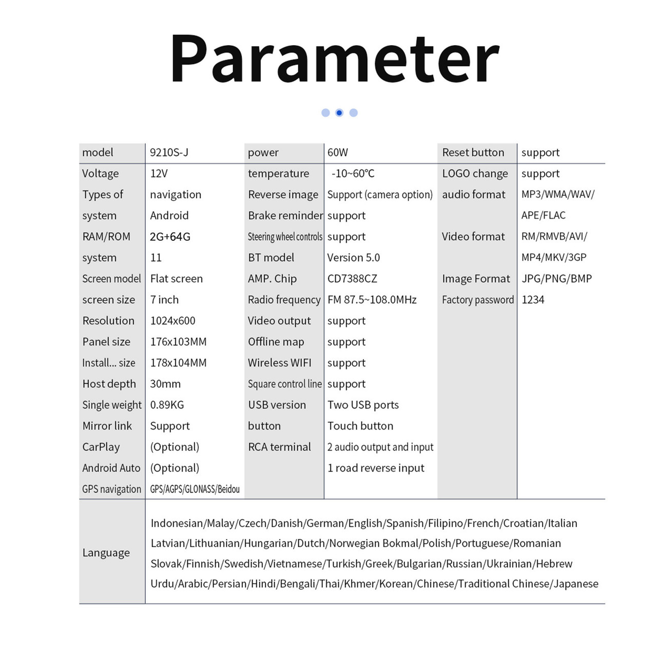 7" Android 10 GPS WiFi Bluetooth Car Stereo MP5 Player Carplay + 4 LED Camera