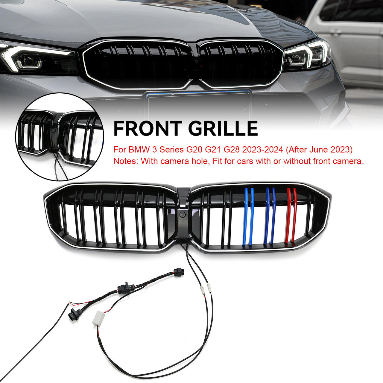 BMW Grille Insert Stripes – PVC Trim For G20 G28 G21 Models - View #3