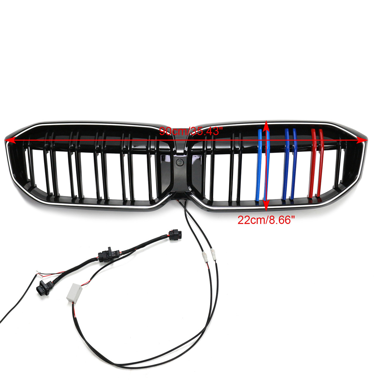 Double Line Black Front Kidney Grille Mesh Fit BMW 3 Series G20 G28 2023-2024 M