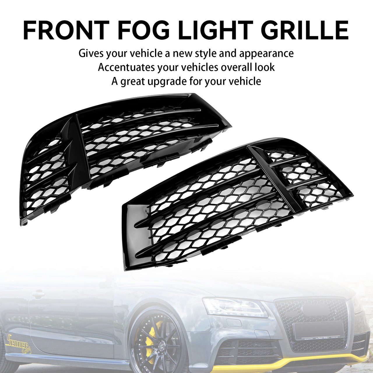 Front Bumper Lower Fog Light Cover Grill Grille Fit Audi RS5 2010-2016