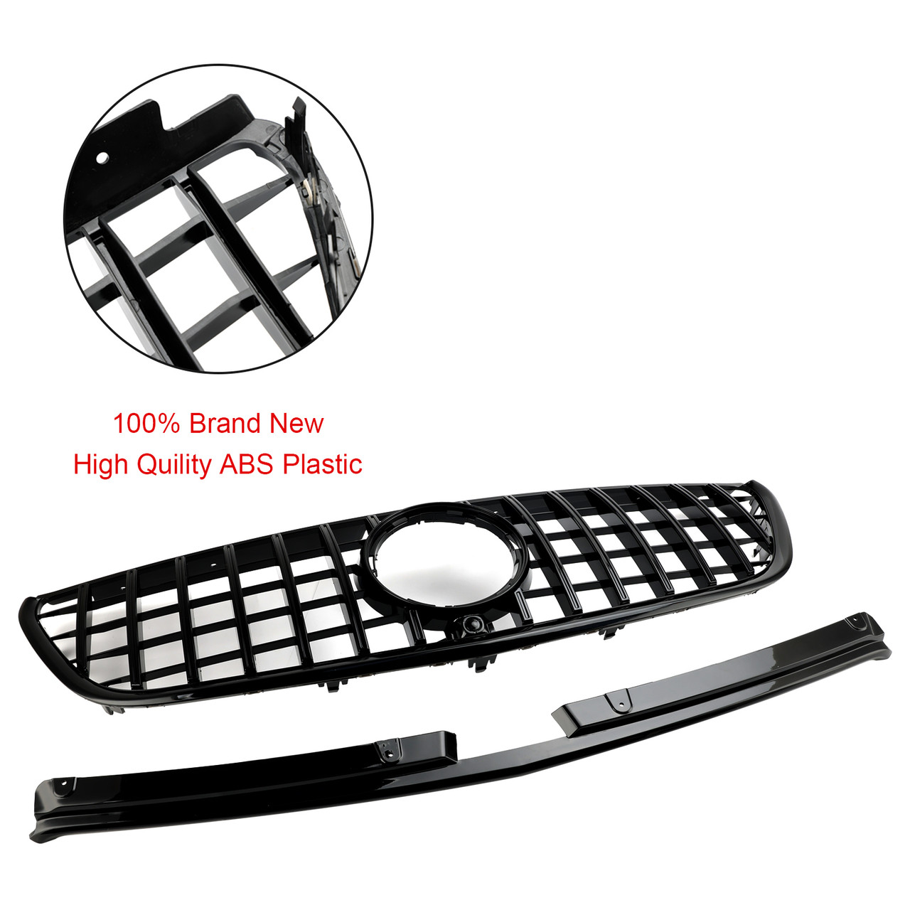 Gloss Black Front Bumper Grill Grille Fit Mercedes Vito W447 2015-19 GT Stlye