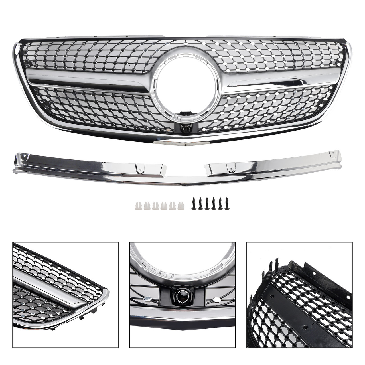 Diamond Front Bumper Grill Grille Fit Mercedes Vito W447 2015-19 GT Stlye