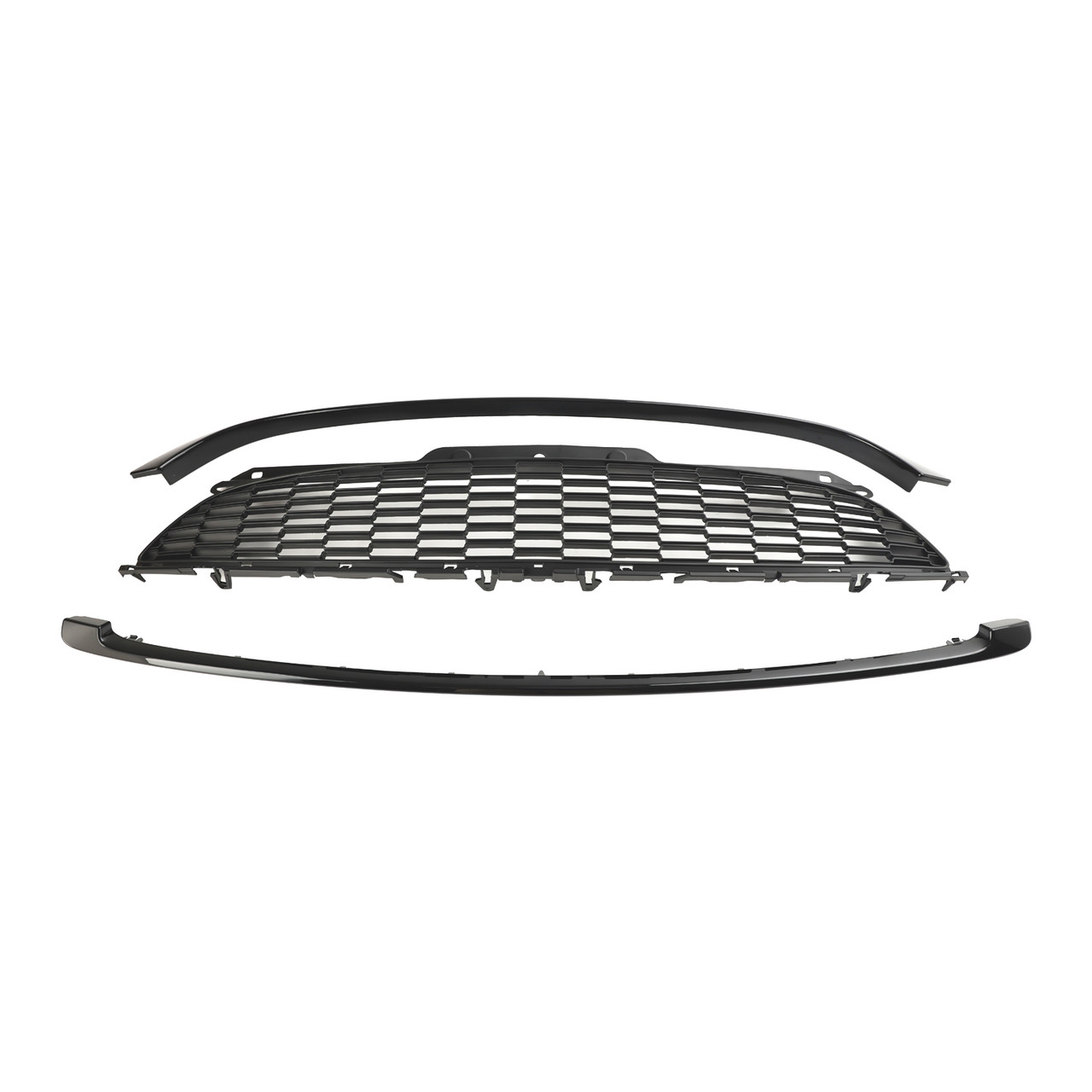 3PCS Gloss Black Front Grille Grill Fit Mini R55 R56 R57 R58 R59 Cooper S & JCW