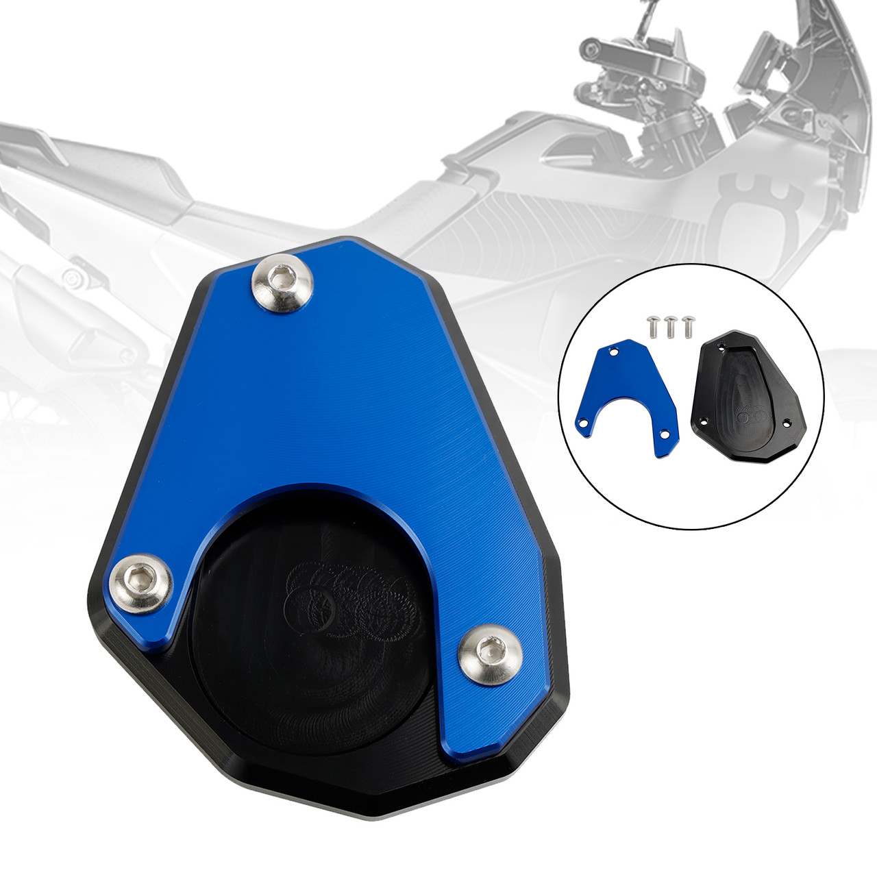 Motorcycle Kickstand Enlarge Plate Pad fit for Husqvarna norden 901 2022-2023 BLUE