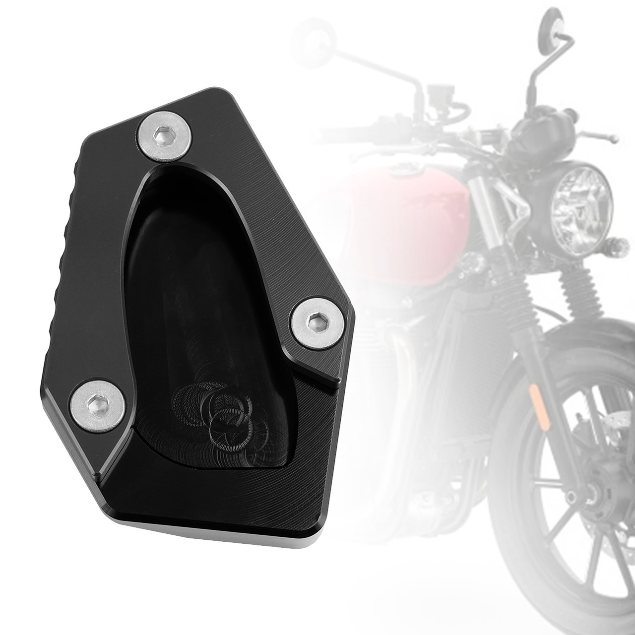 Kickstand Enlarge Plate Pad fit for Speed Twin 900 22-23 Street Cup 900 17-18 BLK