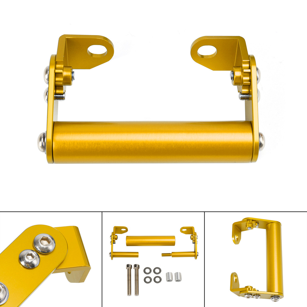 Phone Navigation Bracket Gps Extend Bracket 22Mm Gold For Motorbike Motocycle