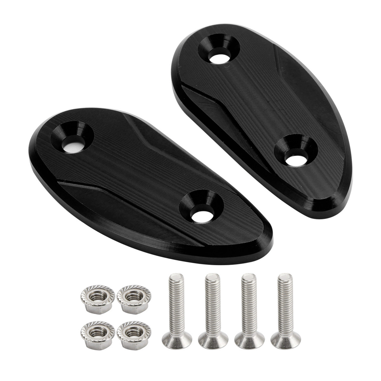 CNC Black Mirror Block Off Plates For Honda CBR 1000 RR CBR1000RR 2008-2023