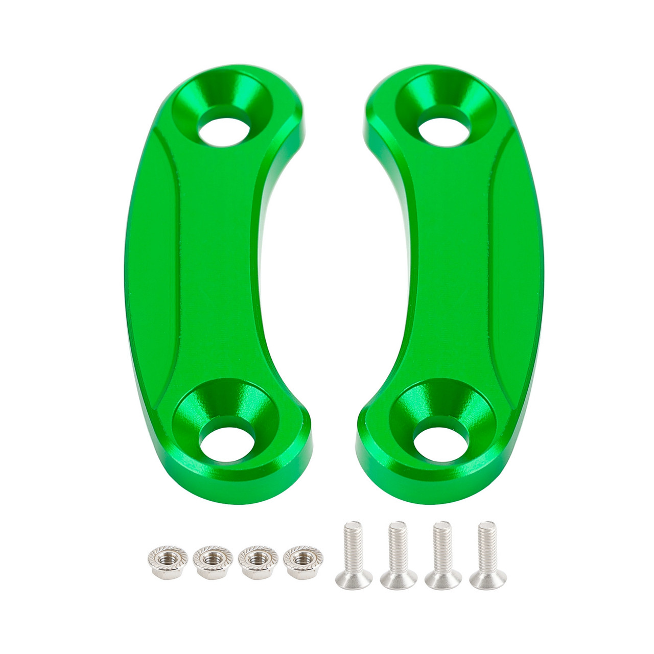 Green mirror delete blanking block off plates fits Kawasaki ZX-10R 2016-2023