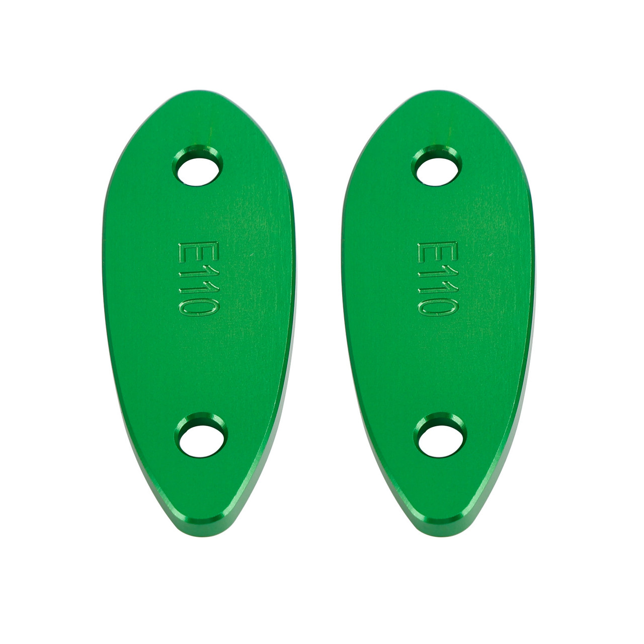 CNC Green Mirror Block Off Plates For Kawasaki Ninja 250 / 300 / 400 / 650 13-22