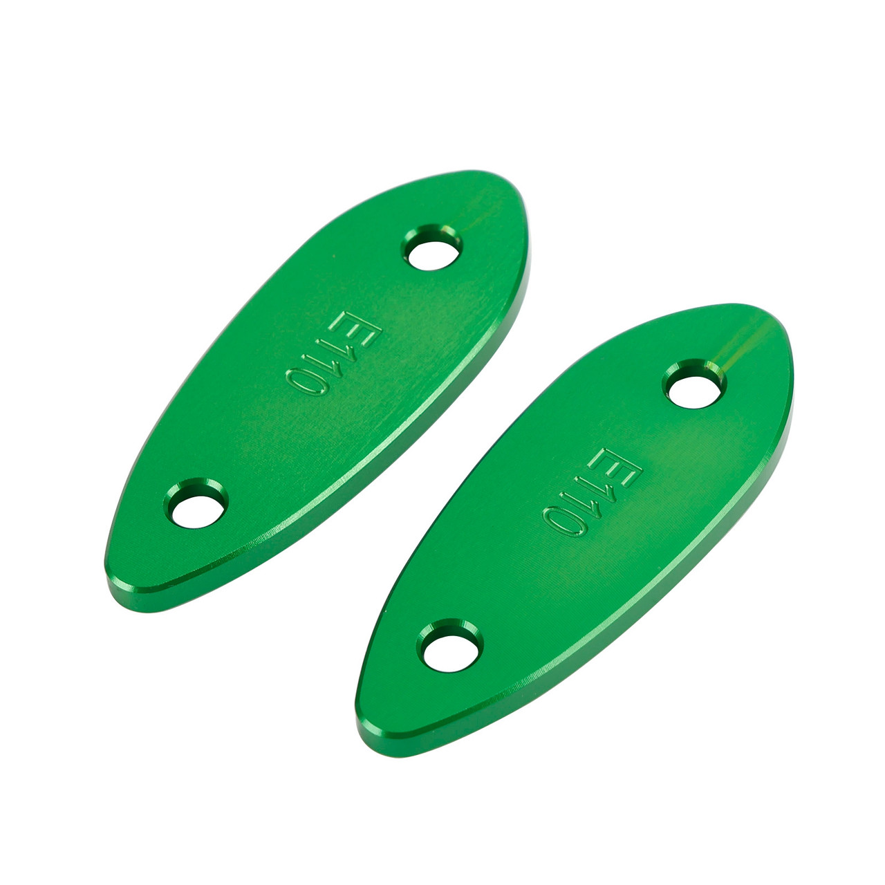 CNC Green Mirror Block Off Plates For Kawasaki Ninja 250 / 300 / 400 / 650 13-22