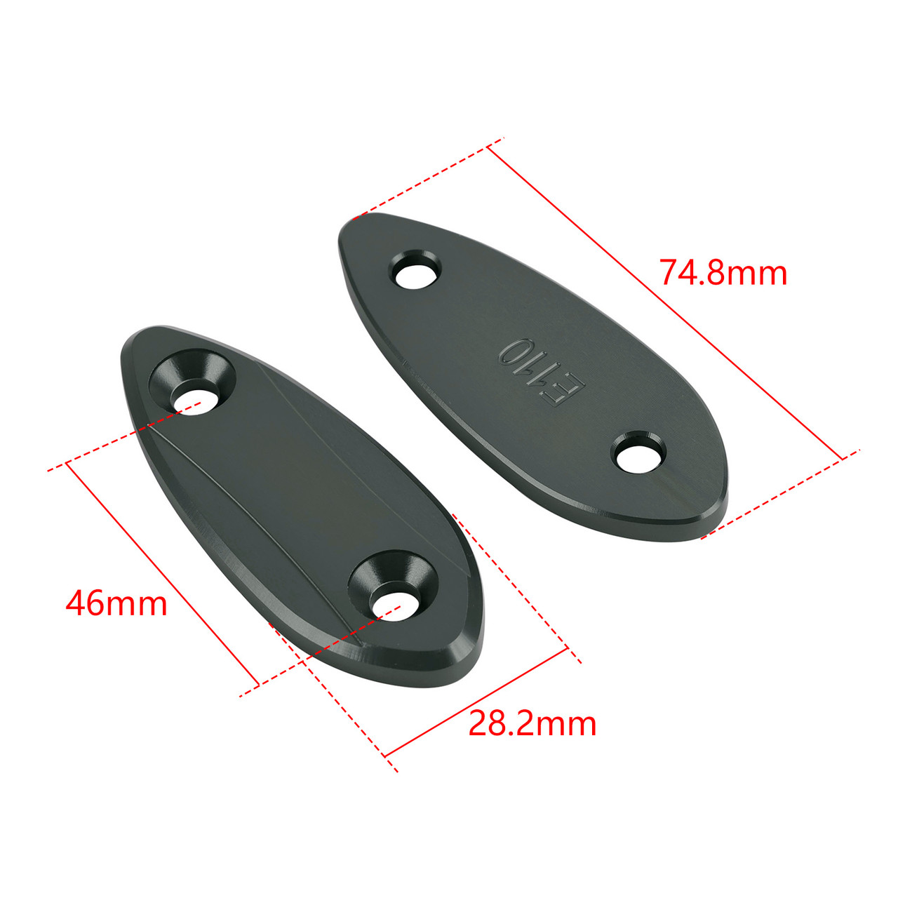 CNC Titanium Mirror Block Off Plates For Kawasaki Ninja 250 300 400 650 13-22