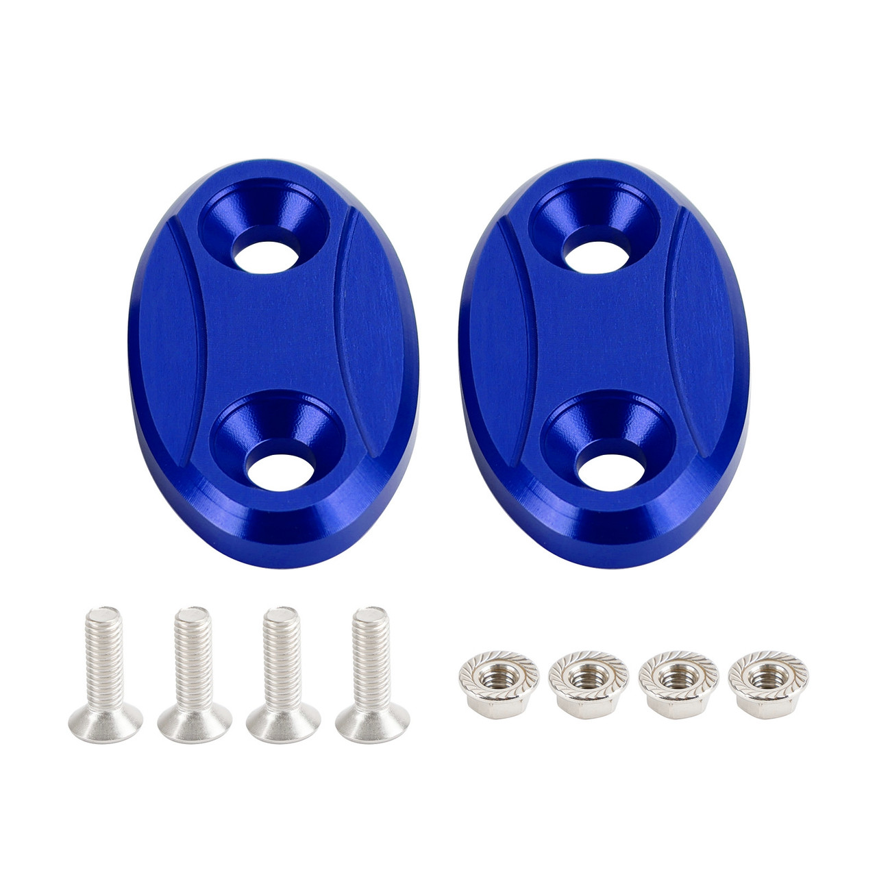 Blue mirror delete blanking block off plates fits Kawasaki ZX-6R ZX6R 2003-2004