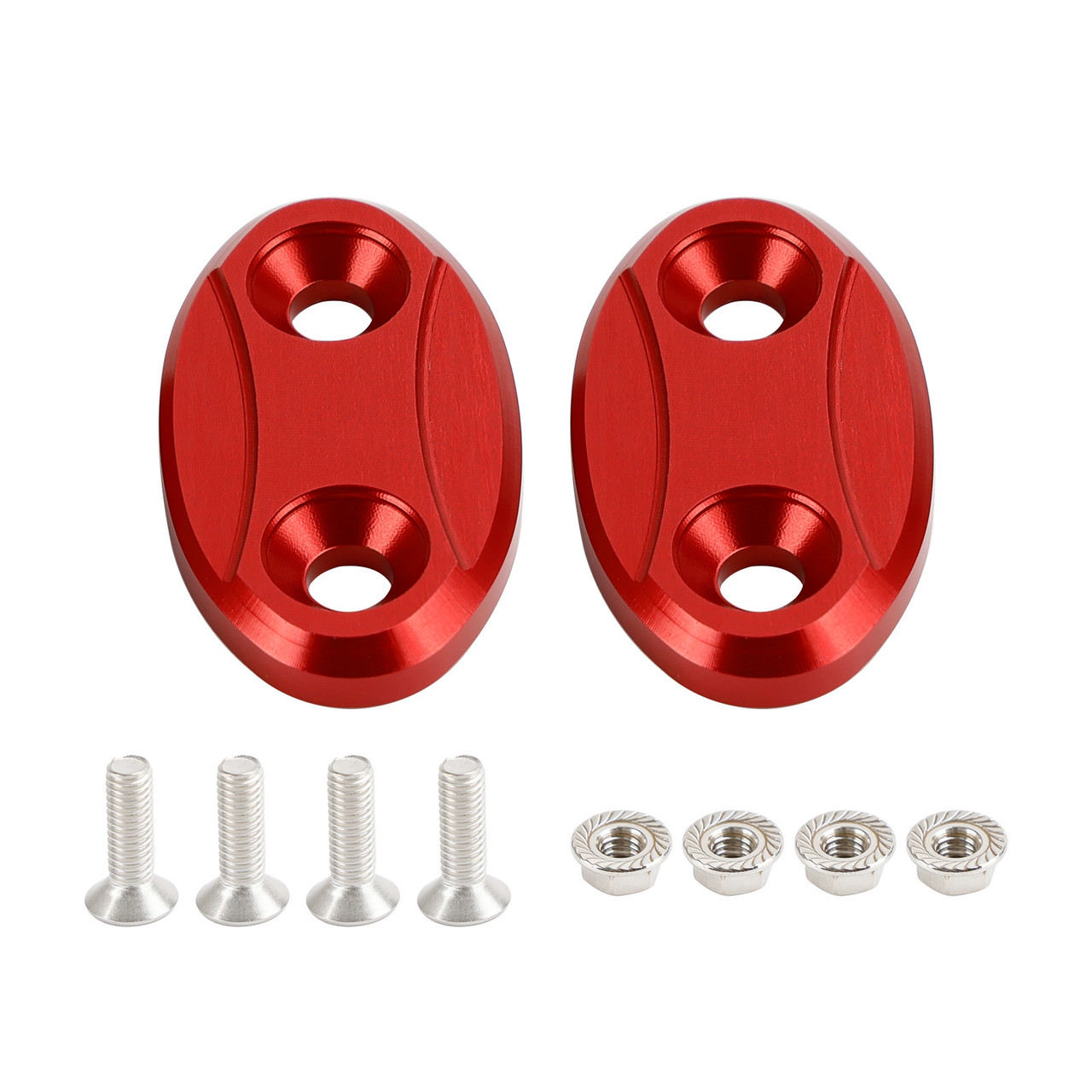 Red mirror delete blanking block off plates fits Kawasaki ZX-6R ZX6R 2003-2004