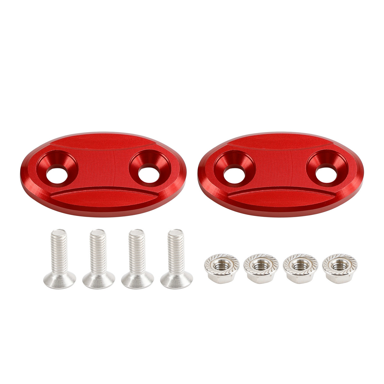 Red mirror delete blanking block off plates fits Kawasaki ZX-6R ZX6R 2003-2004