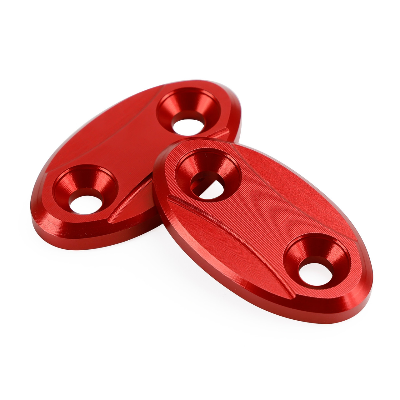 Red mirror delete blanking block off plates fits Kawasaki ZX-6R ZX6R 2003-2004