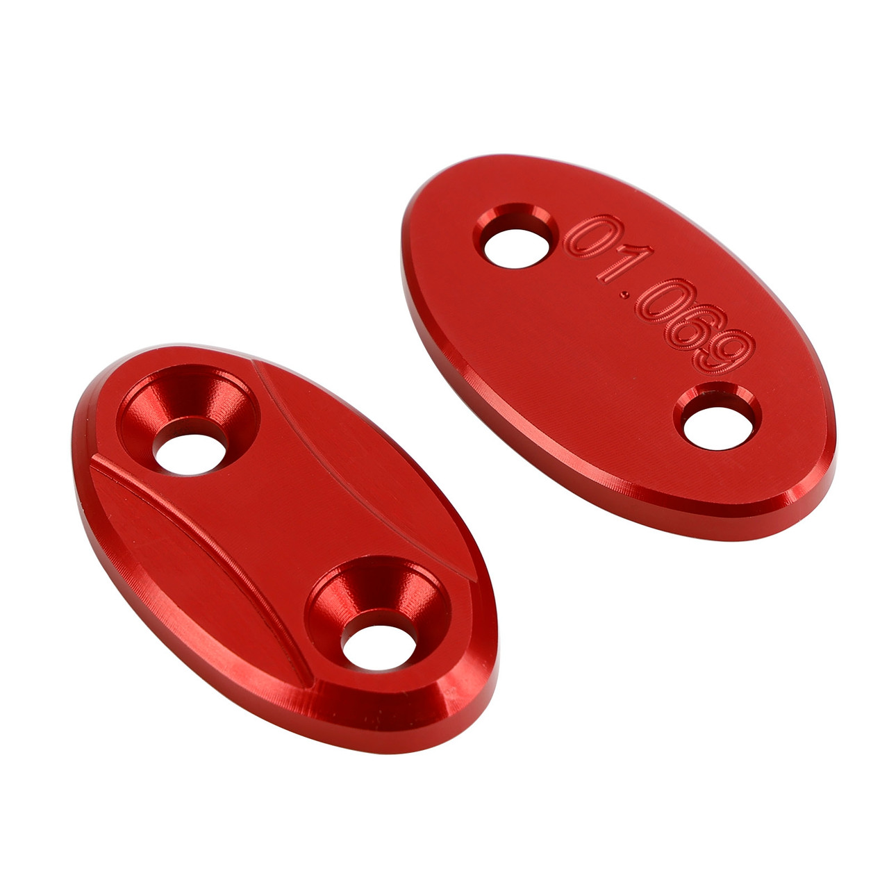 Red mirror delete blanking block off plates fits Kawasaki ZX-6R ZX6R 2003-2004