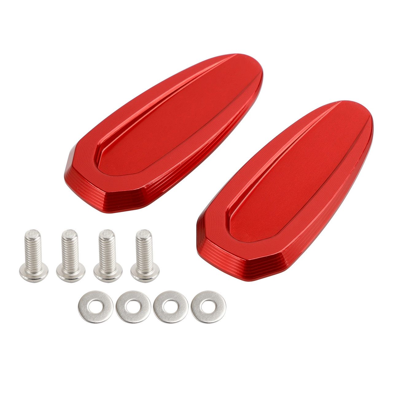 Red mirror delete blanking block off plates fits BMW S 1000 RR 2020-2023