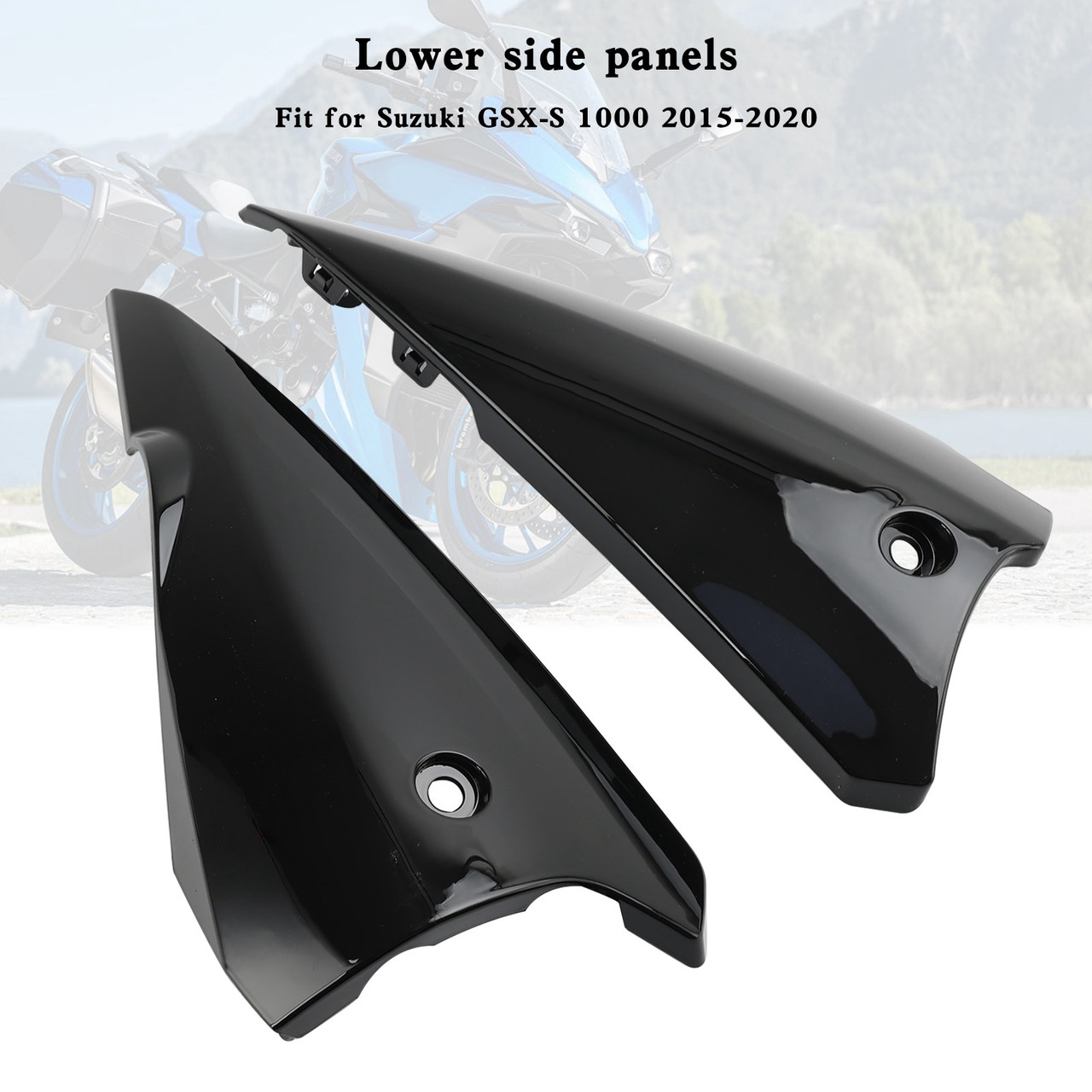 Upper Belly Pan Panels lower side Fairing For Suzuki GSX-S 1000 2015-2020 Black