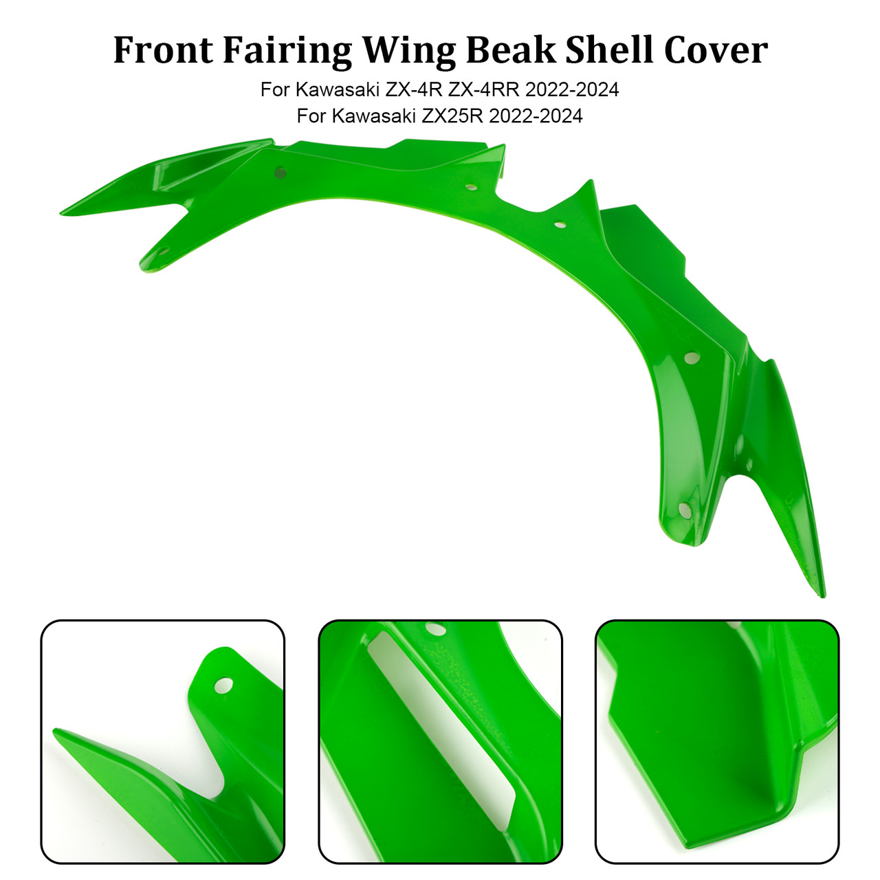 Front Fairing Wing Beak Shell Cover For Kawasaki ZX4R ZX4RR ZX25R 22-24 Green