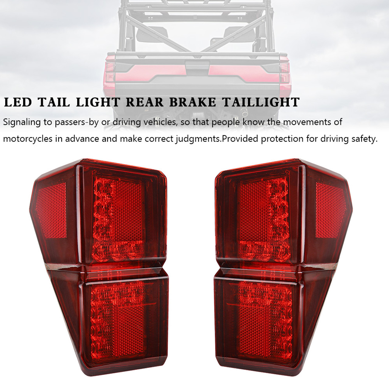 LED Tail Light Brake Light For Polaris Ranger Crew XP 1000 2018-2021 2413766 Red