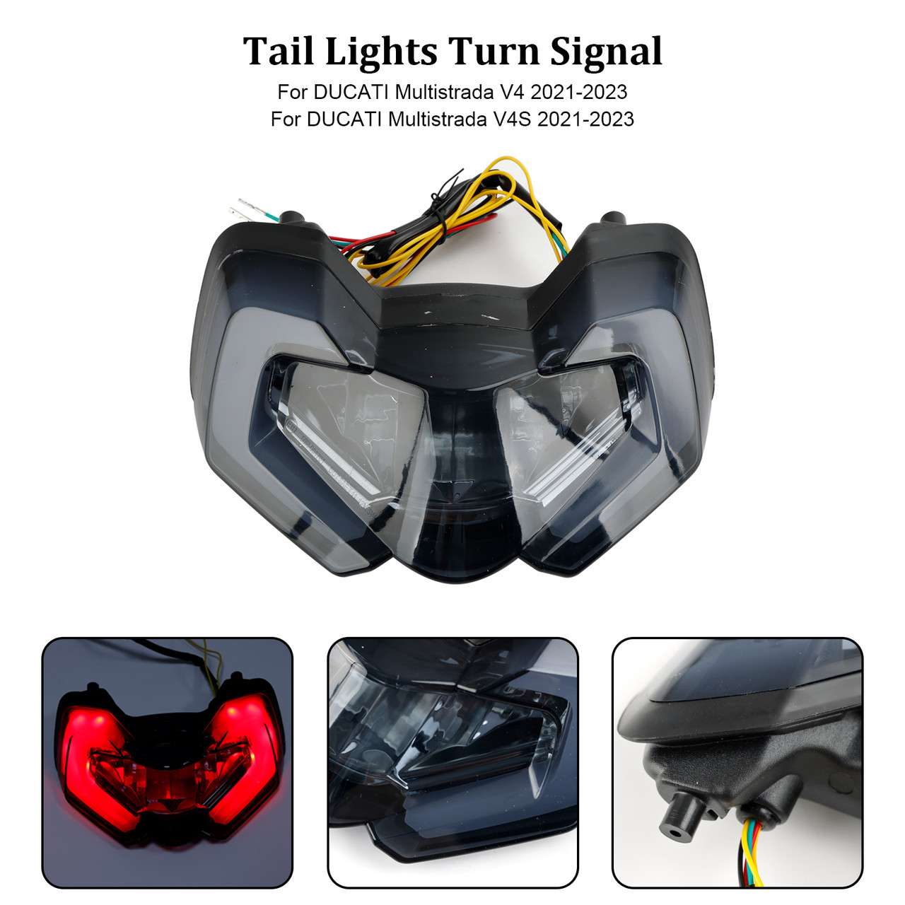 Tail Light Integrated Turn Signals For DUCATI Multistrada V4S V4 110 21-23 Black