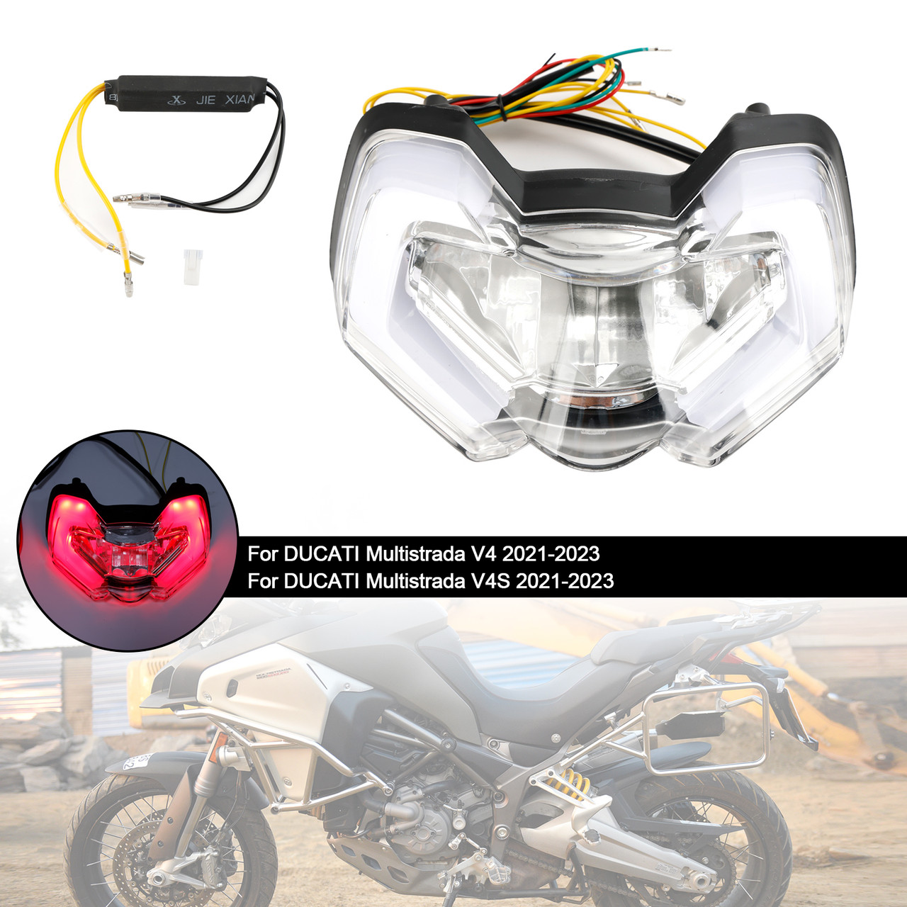 Tail Light Integrated Turn Signals For DUCATI Multistrada V4S V4 110 21-23 Clear