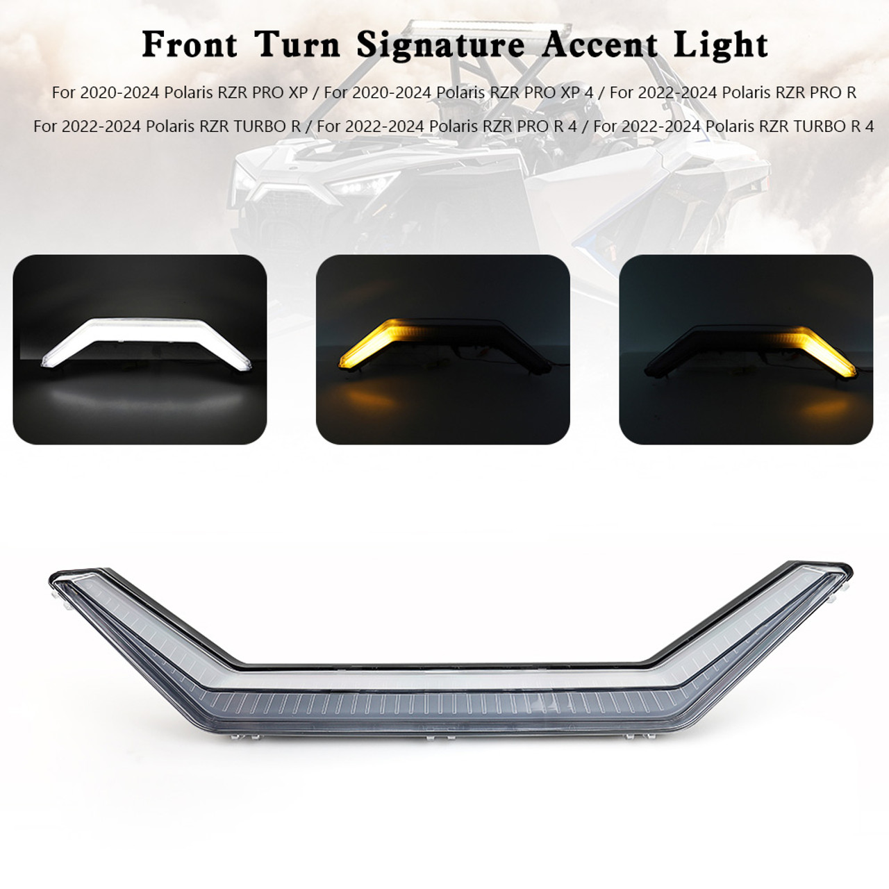 2884346 Front Turn Signature Accent Light for Polaris RZR PRO XP/4 Turbo R 20-24