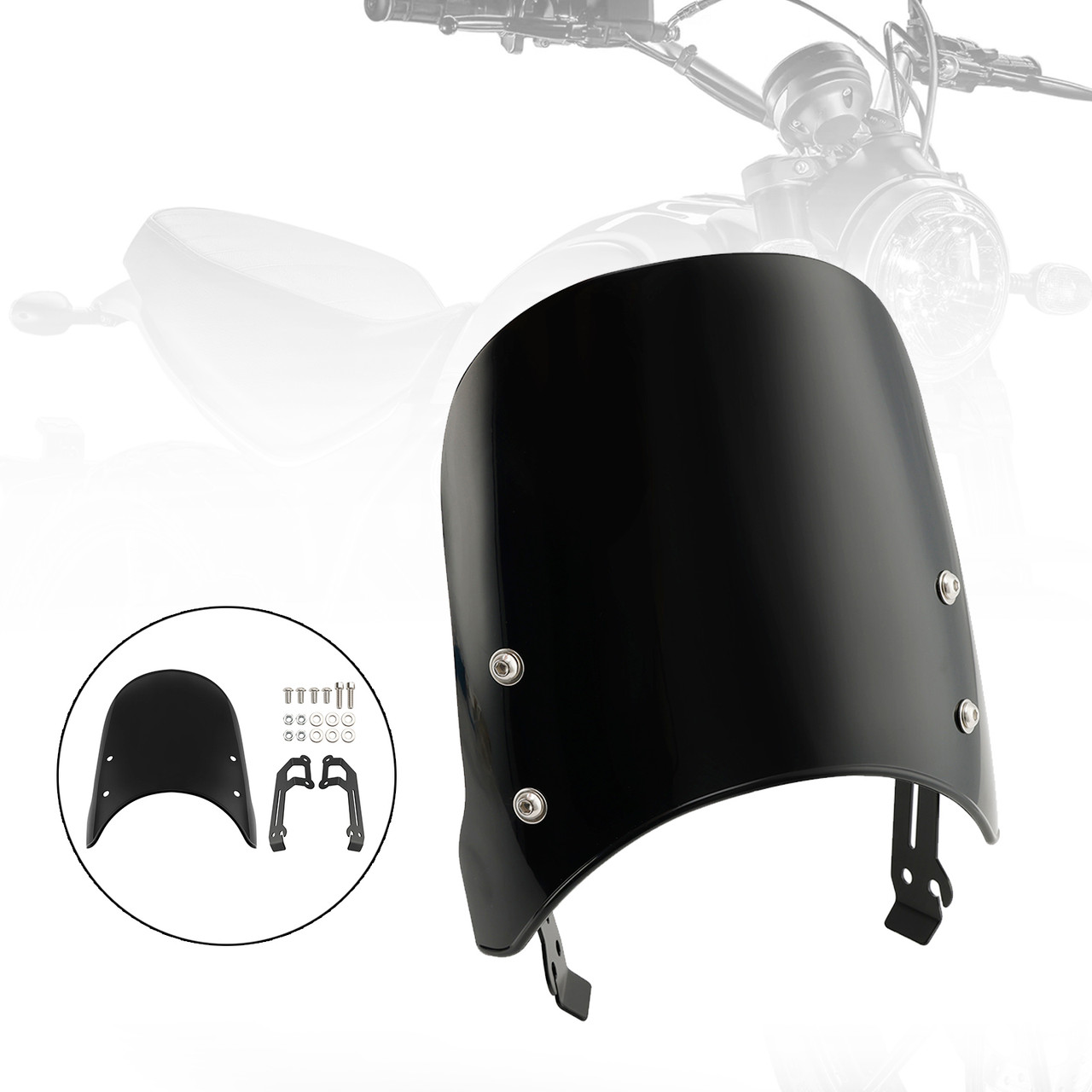 Windshield WindScreen fit for DUCATI Scrambler 800 400 2015-2022 BLK