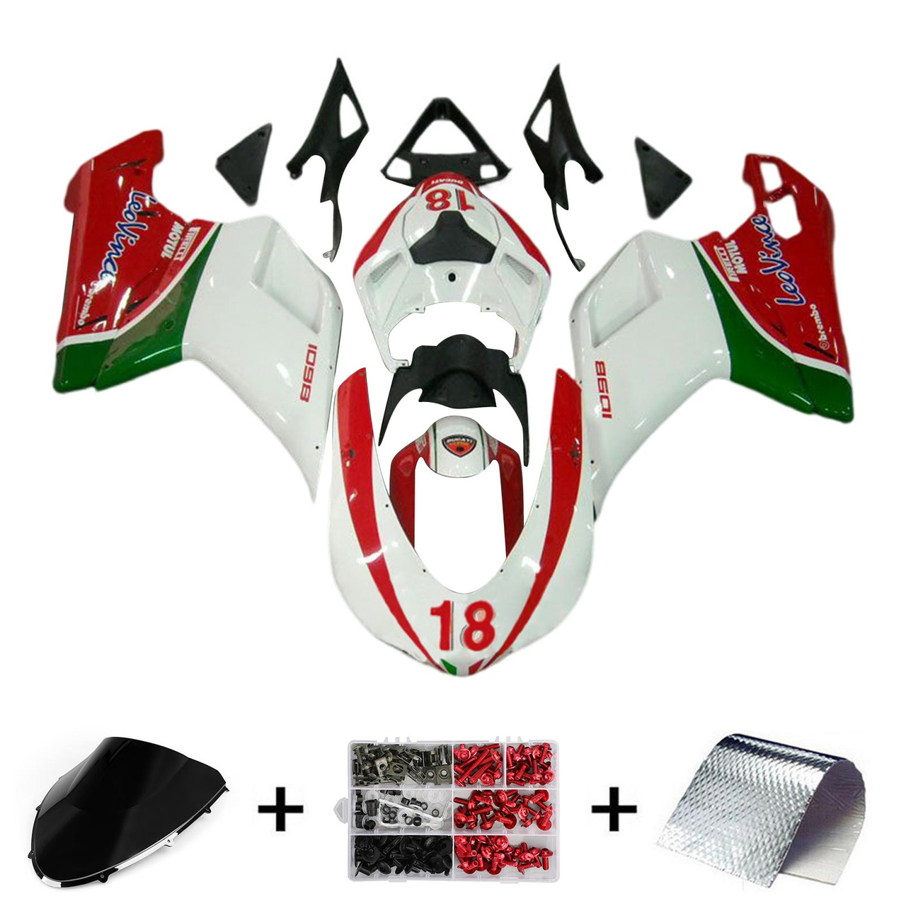 2007-2011 Ducati 1098/1198/848 Amotopart Fairing Kit Generic #106