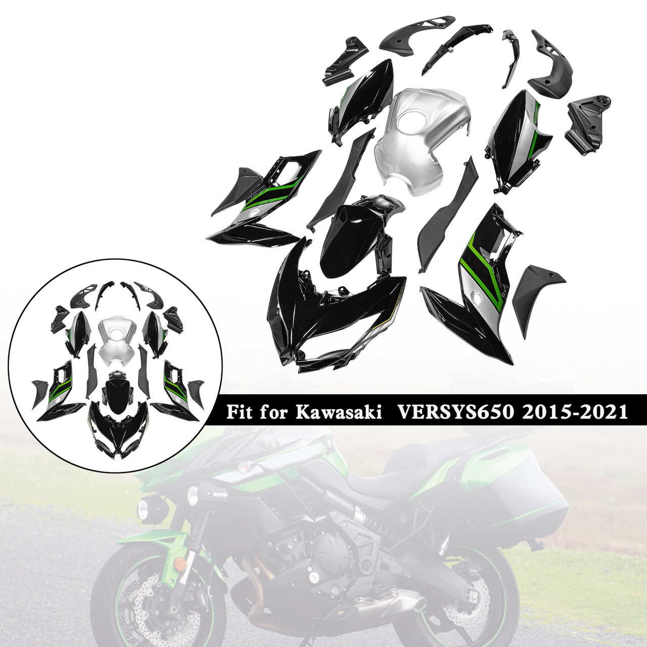 2015-2021 Kawasaki VERSYS650 Amotopart Fairing Kit Generic #38