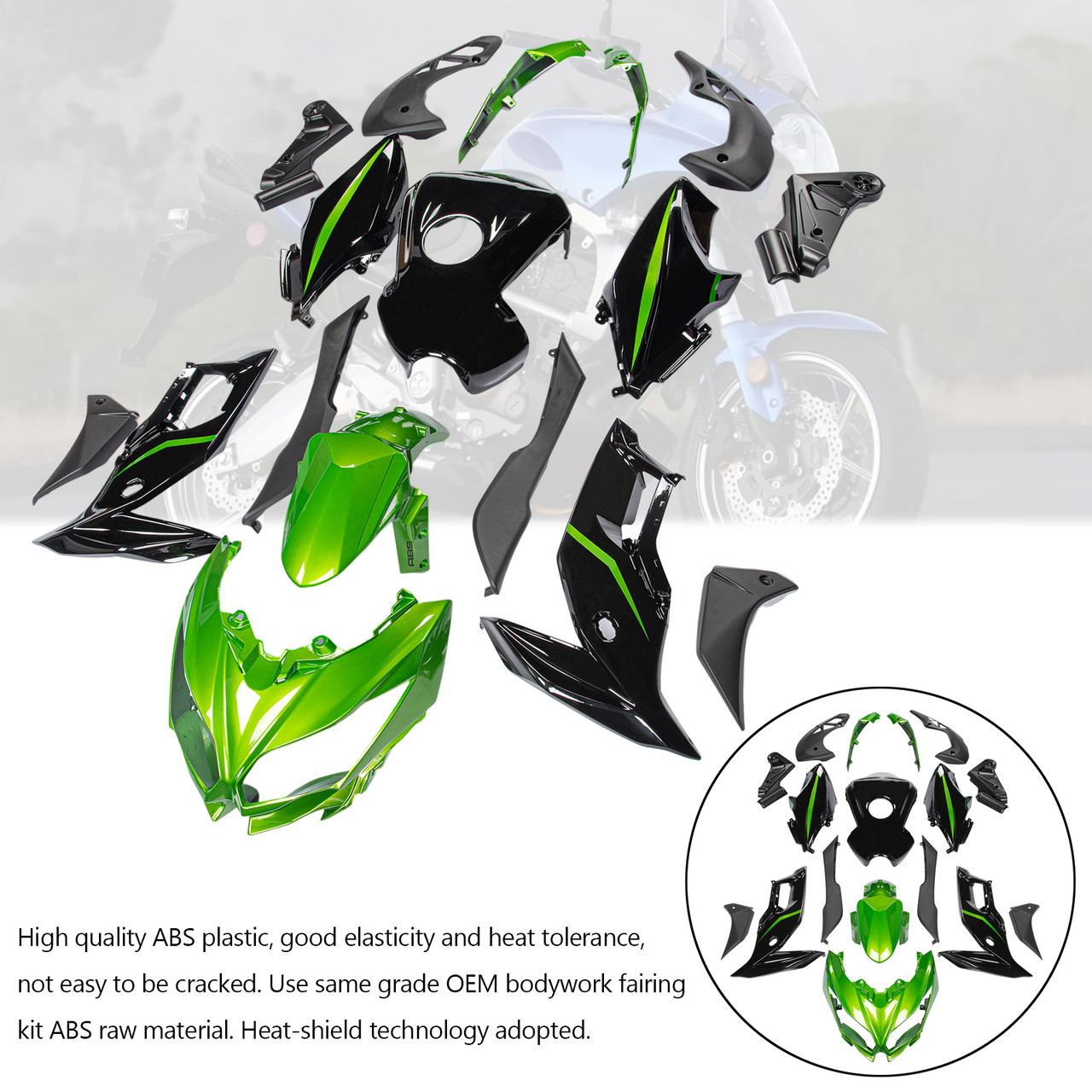 2015-2021 Kawasaki VERSYS650 Amotopart Fairing Kit Generic #42