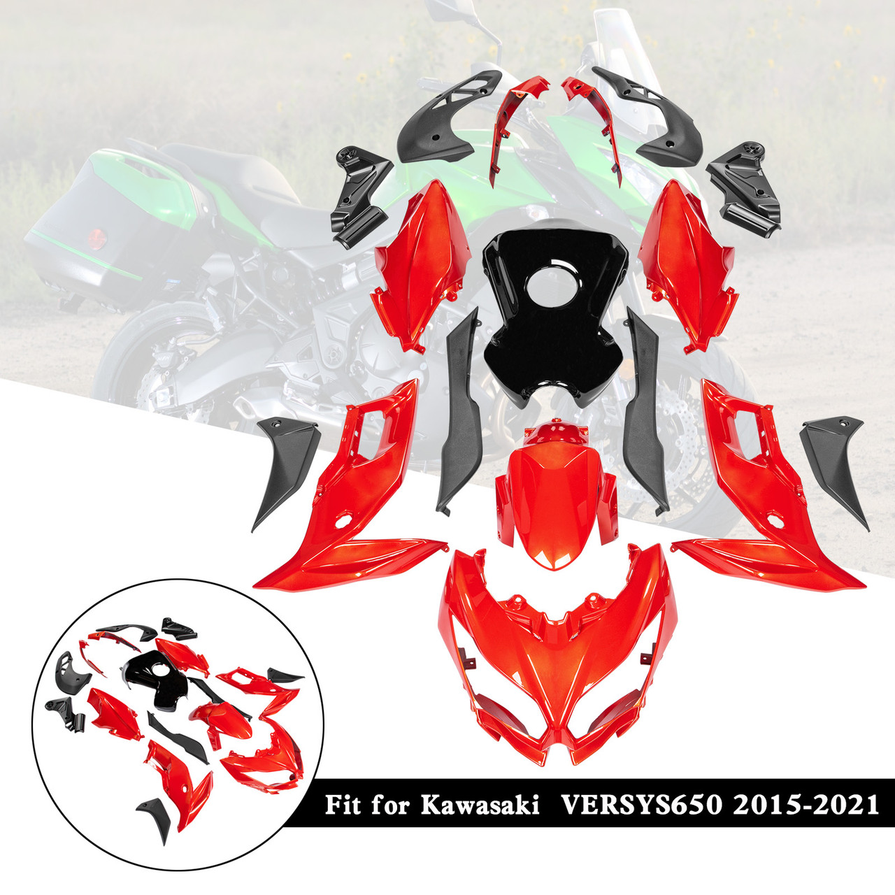 2015-2021 Kawasaki VERSYS650 Amotopart Fairing Kit Generic #45