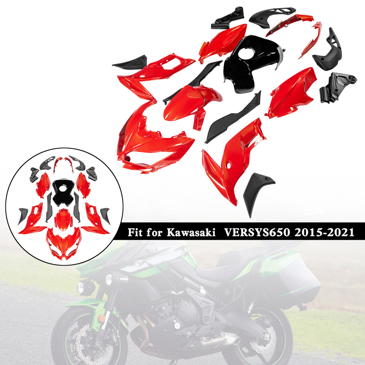 2015-2021 Kawasaki VERSYS650 Amotopart Fairing Kit Generic #45