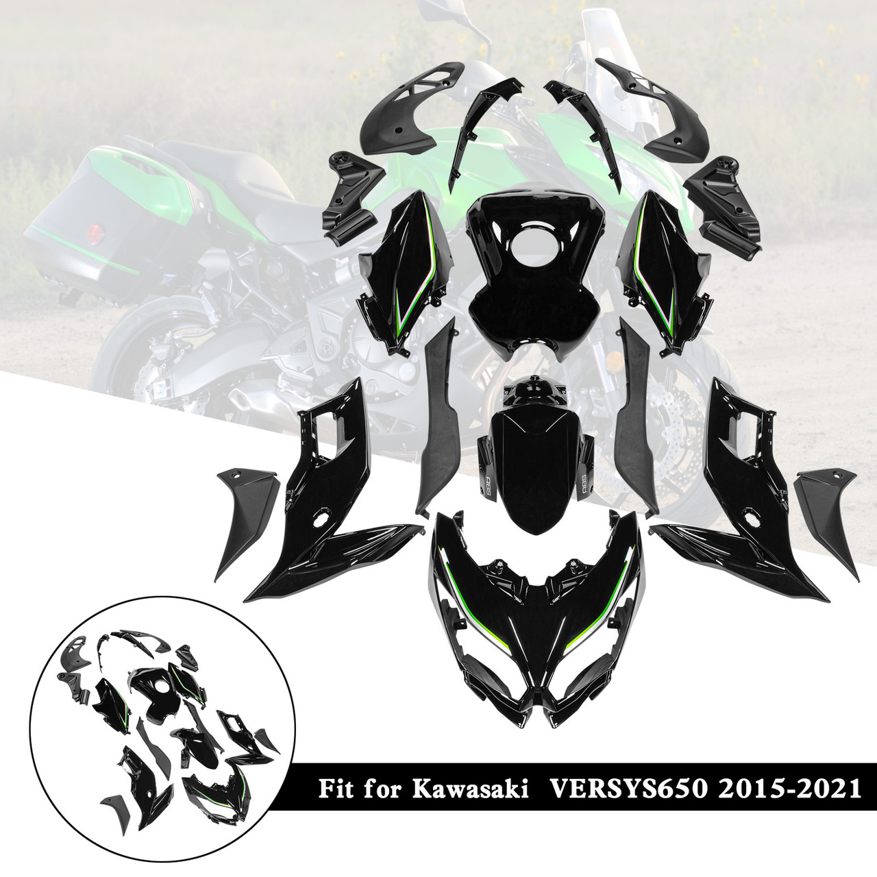 2015-2021 Kawasaki VERSYS650 Amotopart Fairing Kit Generic #46