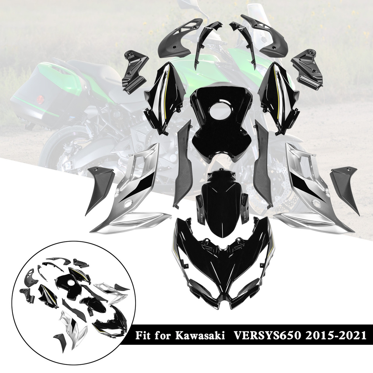2015-2021 Kawasaki VERSYS650 Amotopart Fairing Kit Generic #48