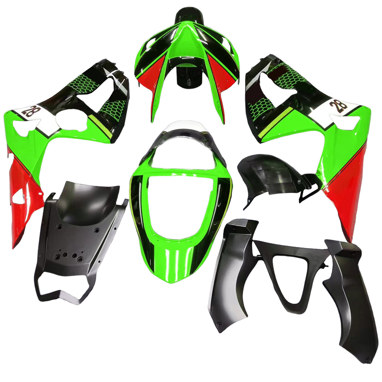 2003-2004 Kawasaki ZX6R 636 Amotopart Fairing Kit Generic #120