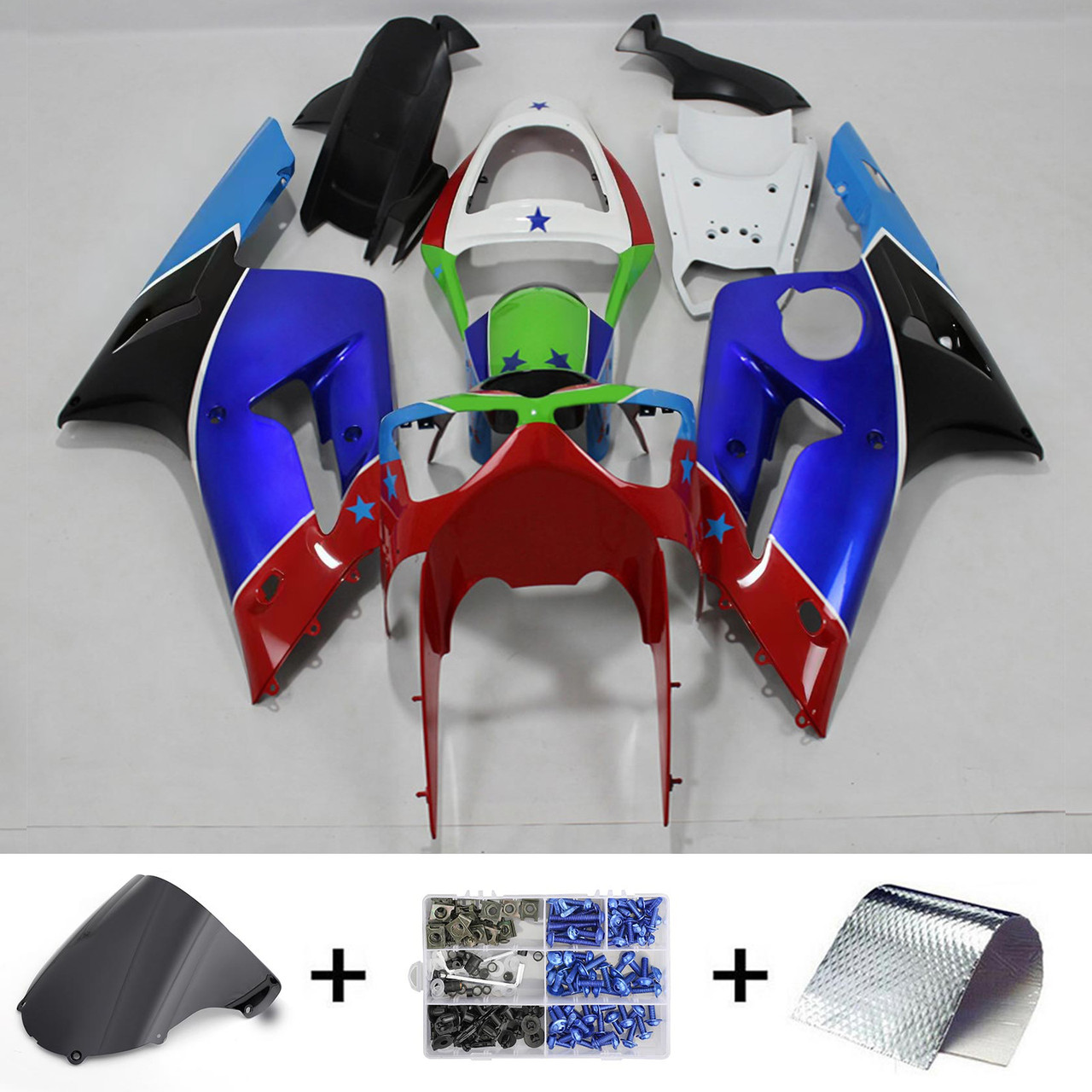 2003-2004 Kawasaki ZX6R 636 Amotopart Fairing Kit Generic #127