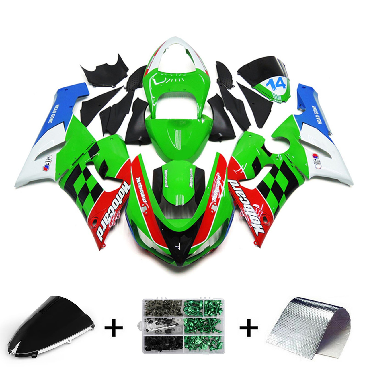 2005-2006 Kawasaki ZX6R 636 Amotopart Fairing Kit Generic #45