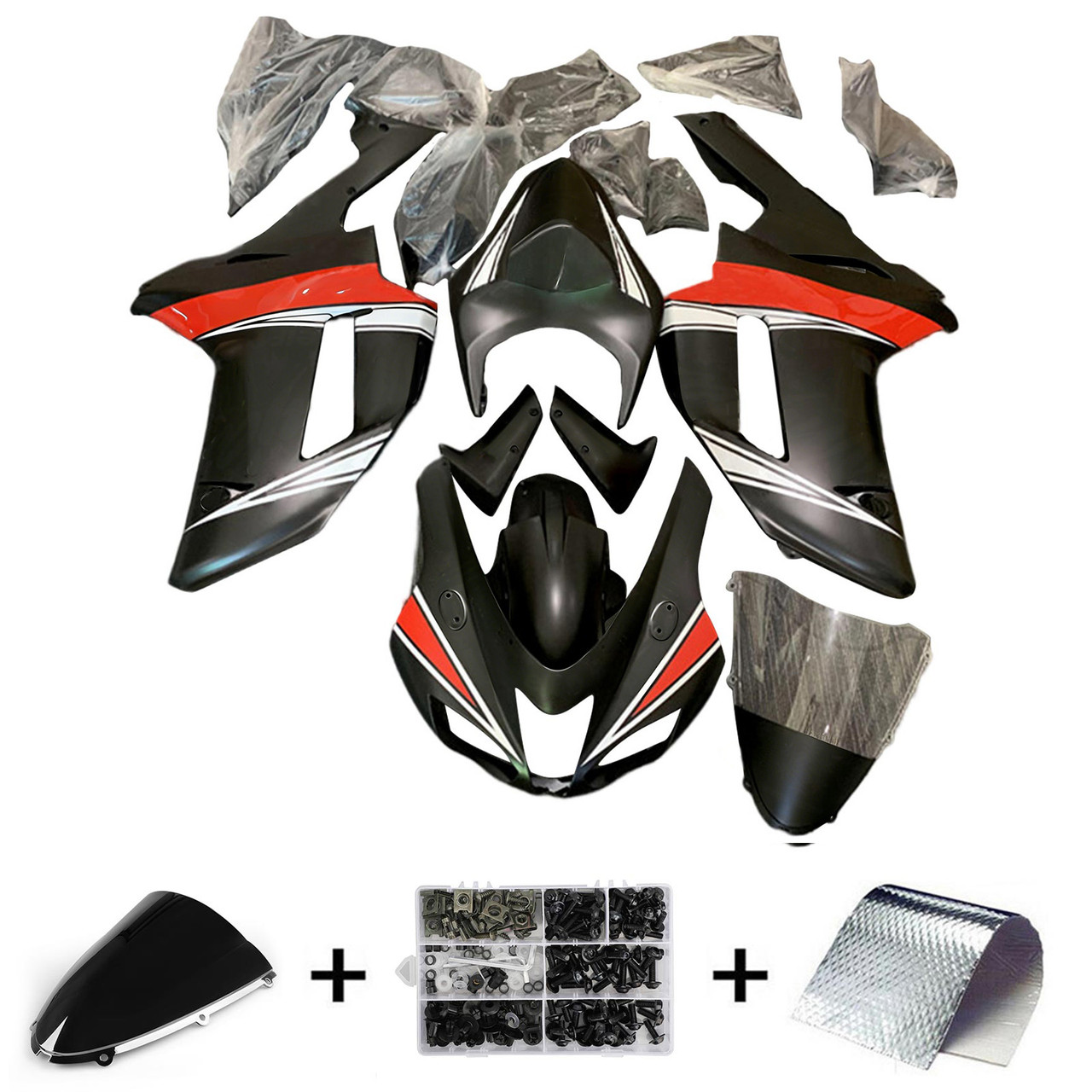 2007-2008 Kawasaki ZX6R 636 Amotopart Fairing Kit Generic #25