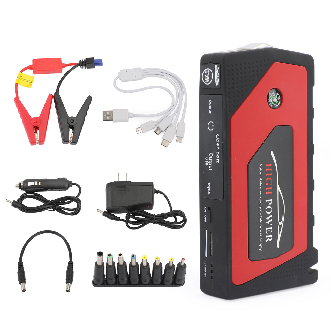 69800mAh Car Jump Starter Portable 4-USB Power Bank Battery
