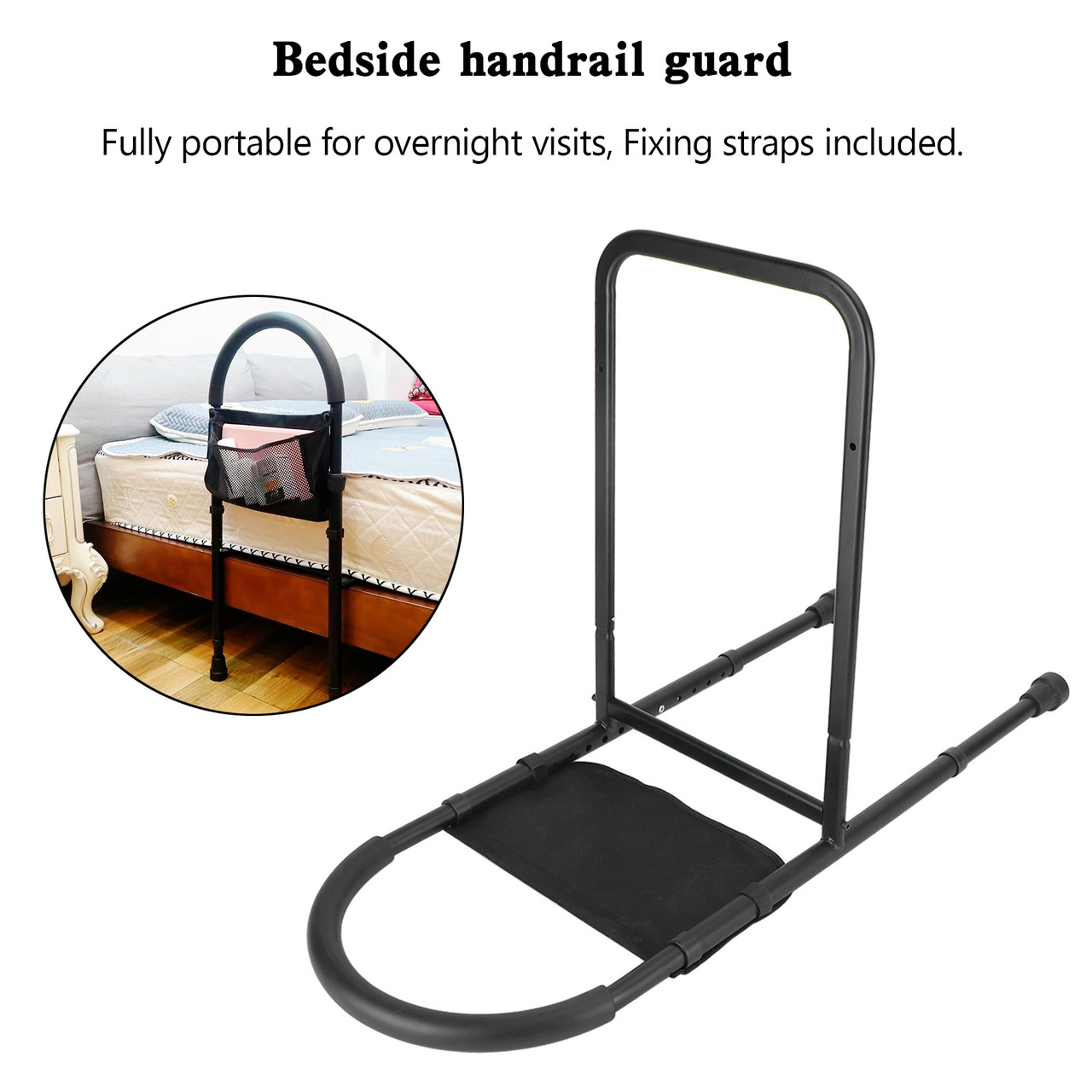 Bed Rail Mobility Aid Guard Adjustable Assist Rail Grab Bar For Senior/Disabled