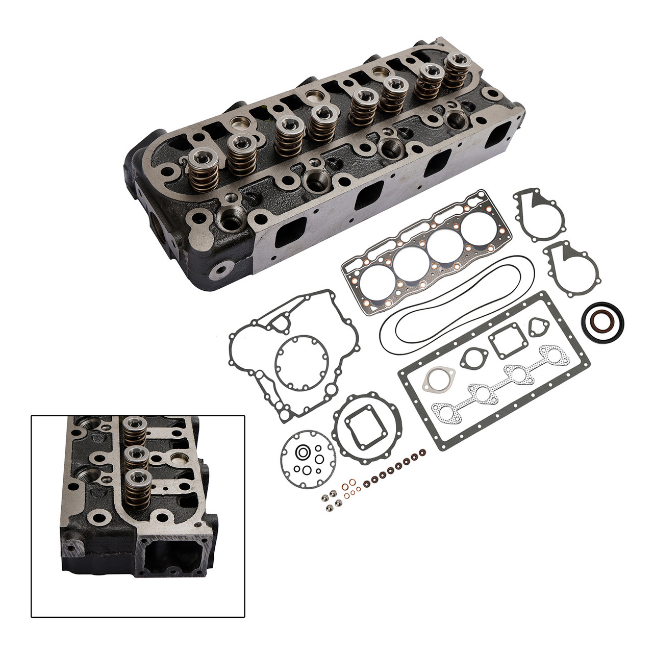 Complete Cylinder Head Assy+Gasket Kit For Kubota V1505 V1505D 1G091-03044