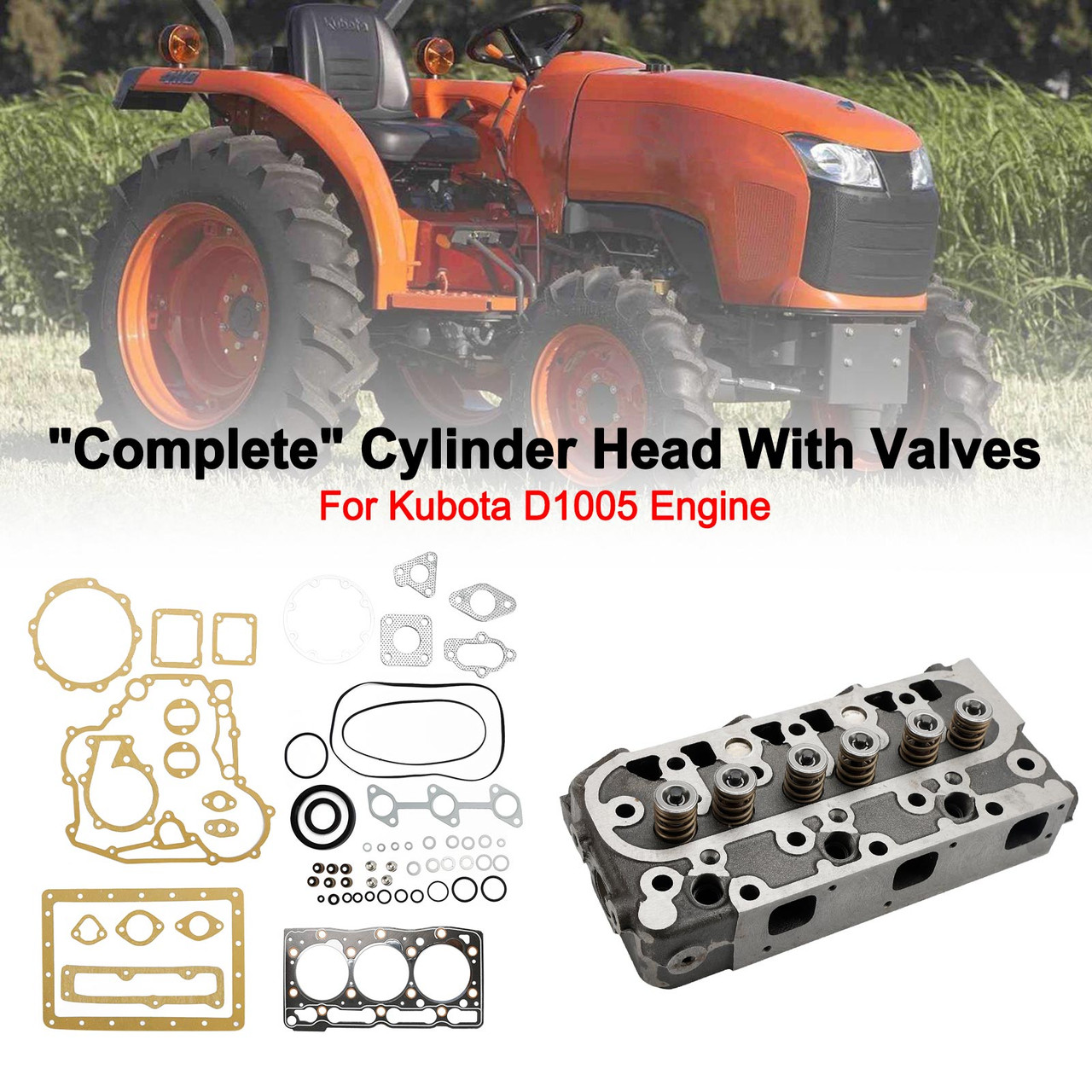 D1005 Complete Cylinder Head With Full Gasket Kit For Kubota D1005 Engine