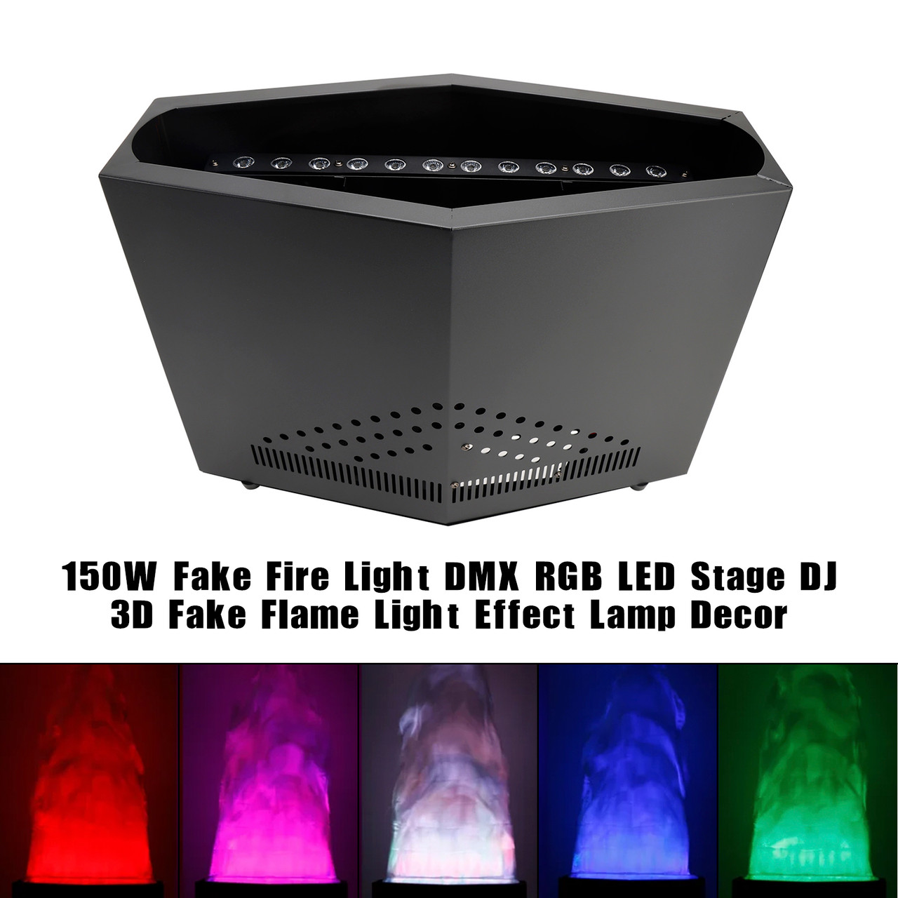 150W Fake Fire Light DMX RGB LED Stage DJ 3D Fake Flame Light Effect Lamp Decor