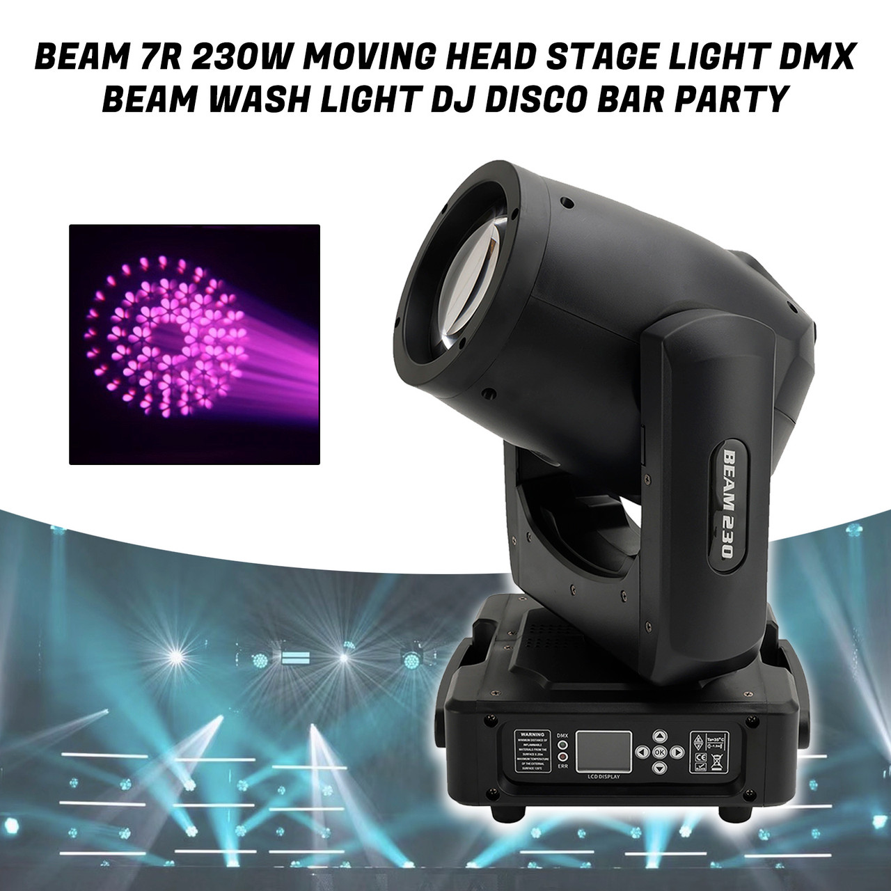 Beam 7R 230W Moving Head Stage Light DMX Beam Wash Light DJ Disco Bar Party