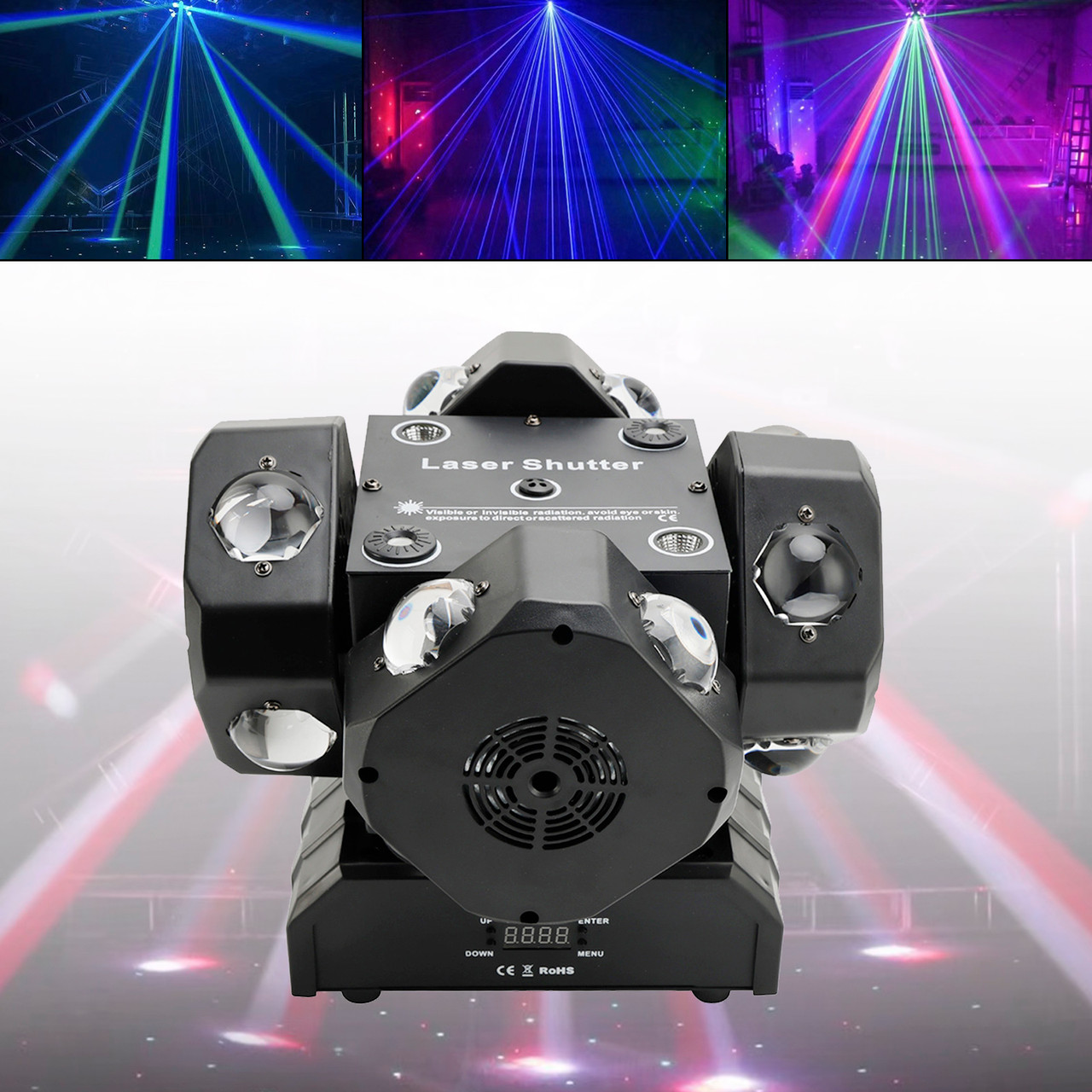 200W 16 LED Laser Moving Head RGBW Stage Light DMX Spotlight Lighting Effect